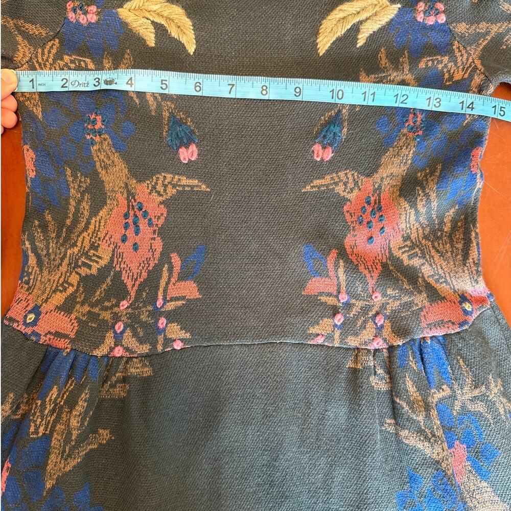 Anthropologie Knitted & Knotted Embroidered Sweater Dress XS Fit & Flare - Picture 5 of 8